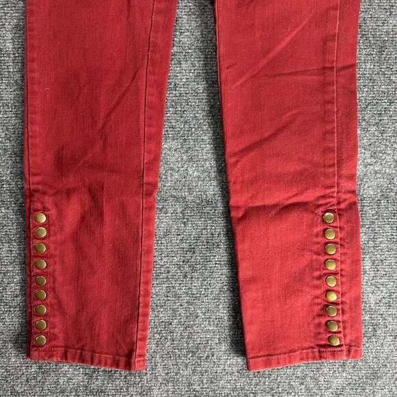Soft Surroundings Jeans Womens XS Rust Elastic Waist Cotton Stretch Snap Cuffs - Picture 2 of 6